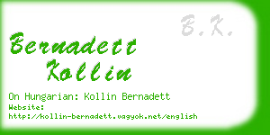 bernadett kollin business card